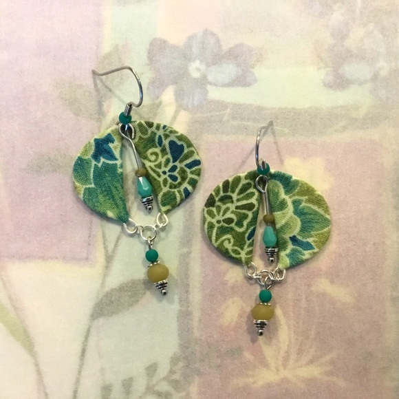 NEW Calico Fabric Earrings - Picture 1 of 4